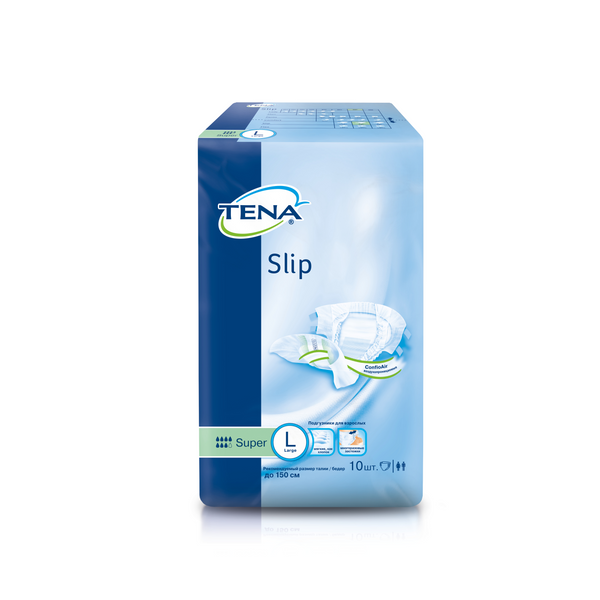 Подгузники для взрослых Tena Slip Super, Large L (3), 92-150 см, 10 шт.