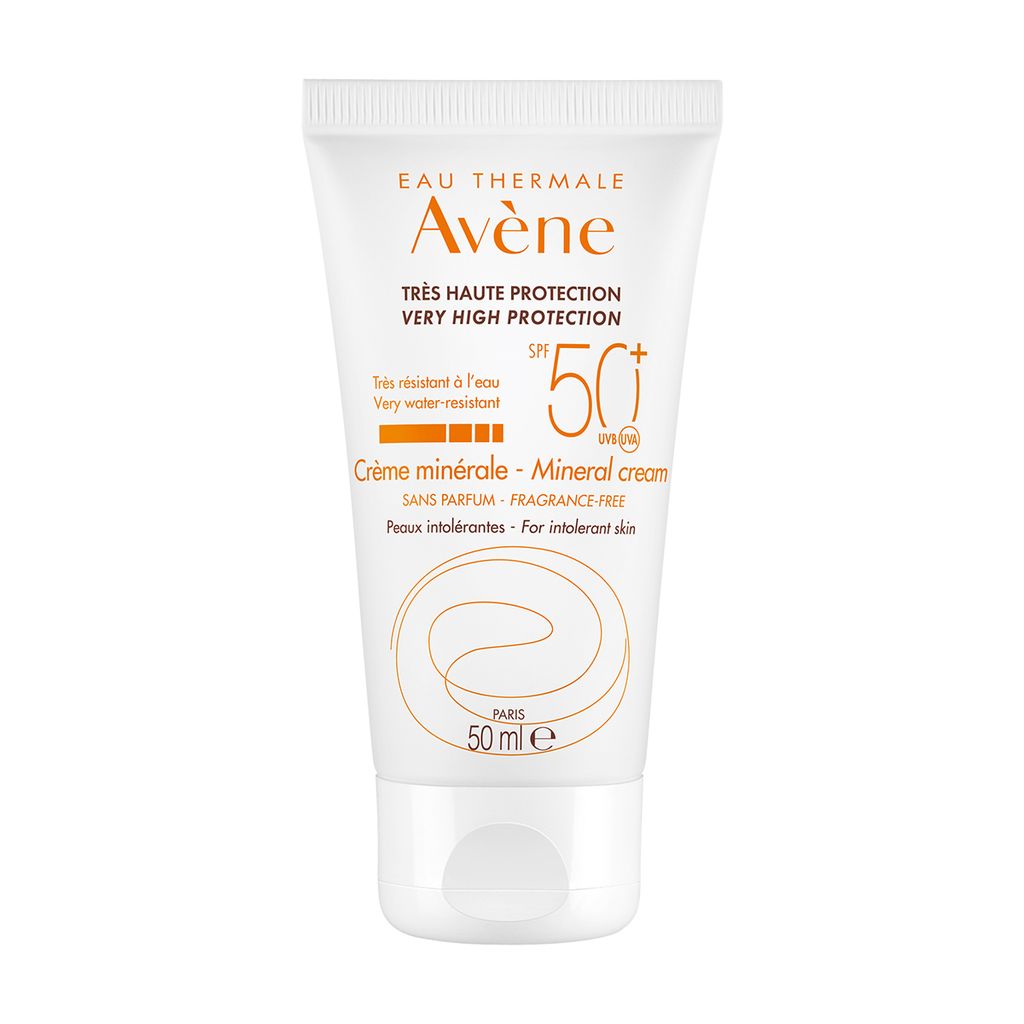 фото упаковки Avene солнцезащитный крем с минеральным экраном SPF50+