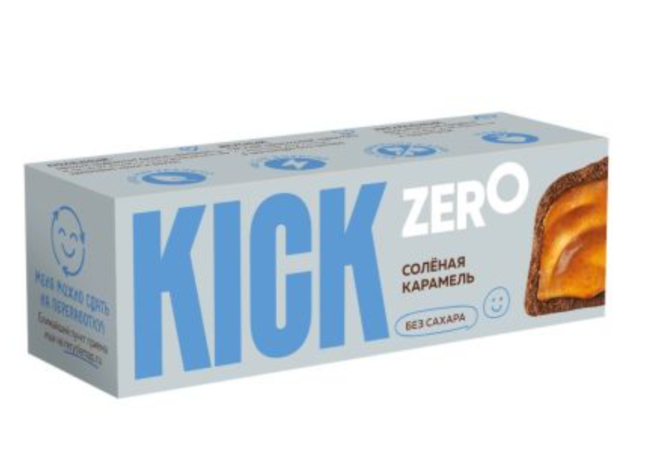 фото упаковки Kick Zero батончик соленая карамель в шоколаде