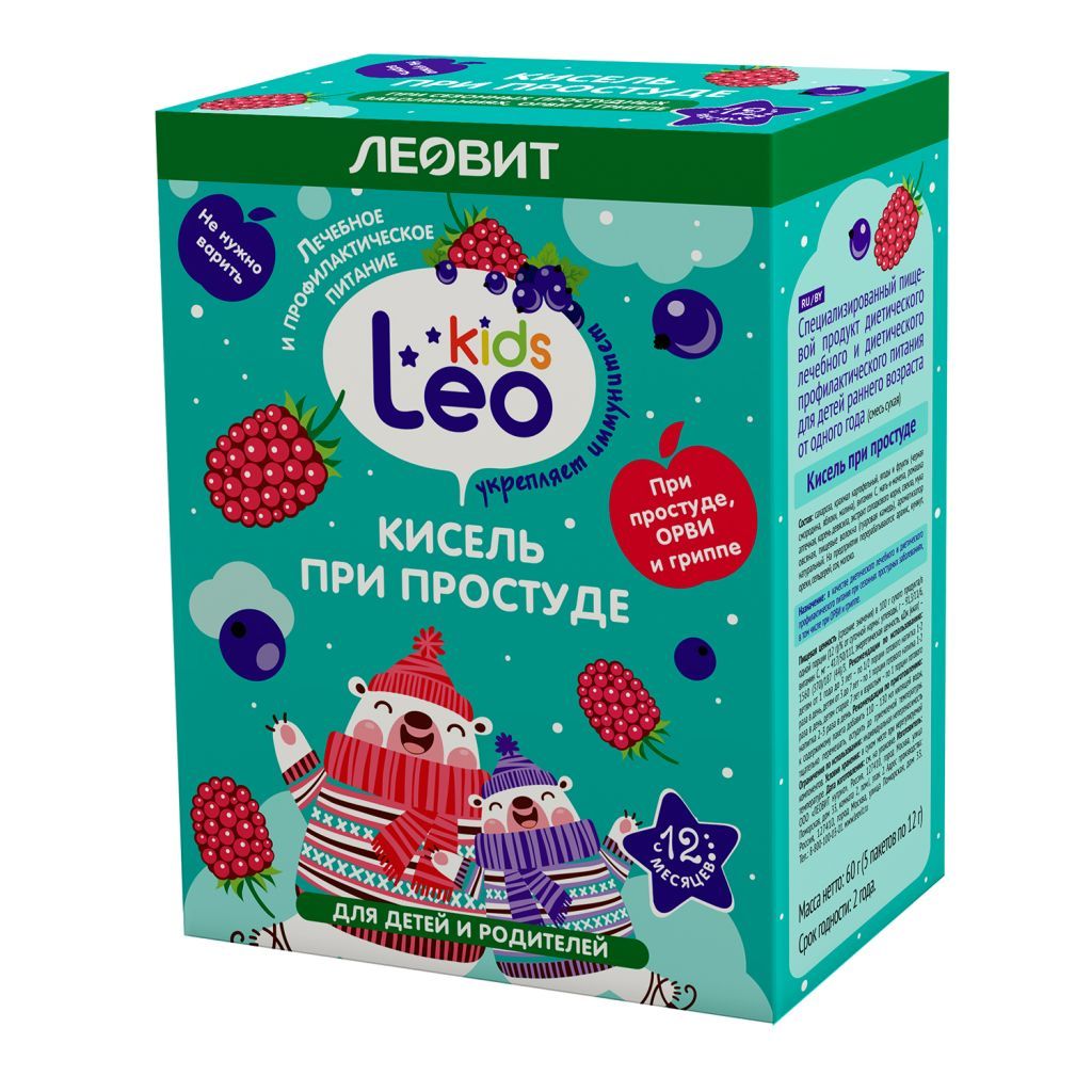 фото упаковки Леовит Leo Kids Кисель при простуде