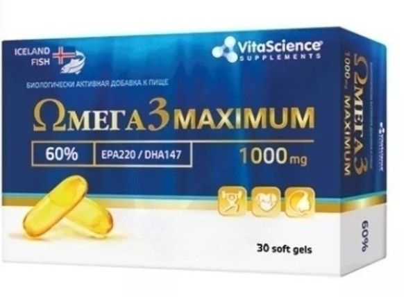 фото упаковки Vitascience Омега-3 60% Максимум