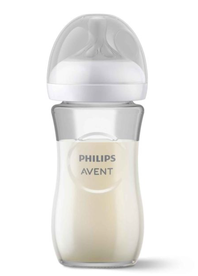 Philips Avent Anti-colic Бутылочка из стекла Natural Response, 1 +, SCY933/01, бутылочка для кормления, средний поток, 240 мл, 1 шт.