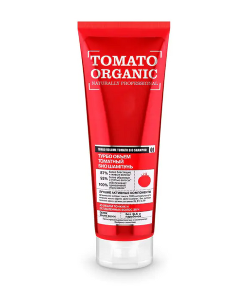 Organic Shop Tomato Шампунь томатный, шампунь, Турбо объем, 250 мл, 1 шт.