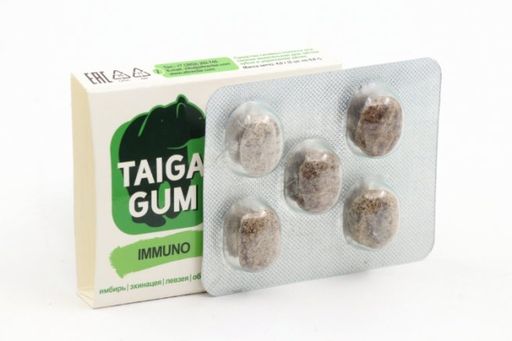 Taiga Gum Смолка жевательная Иммуно, без сахара, 5 шт.