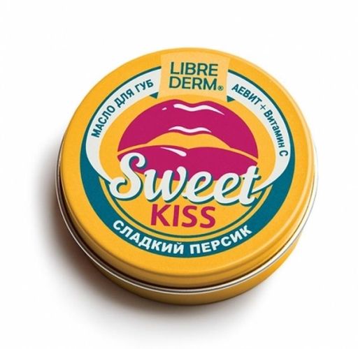 Librederm Sweet Kiss Масло для губ Сладкий персик, бальзам для губ, Аевит + витамин С, 20 мл, 1 шт.