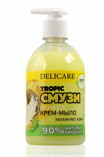 Delicare Body Fresh Жидкое крем-мыло, мыло жидкое, Тропический смузи, 500 мл, 1 шт.