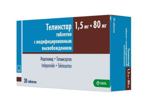 Телинстар, 1,5 мг + 80 мг, таблетки с модифицированным высвобождением, 30 шт.