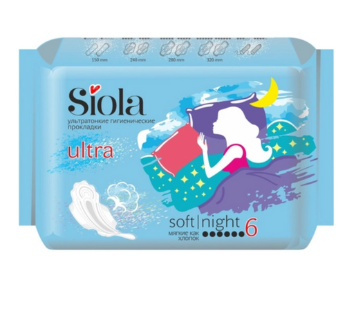 Siola ultra ультратонкие прокладки soft, ночные, 6 шт.