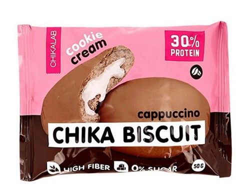 Chikalab Chika Biscuit Печенье протеиновое бисквитное Капучино, печенье, 50 г, 1 шт.