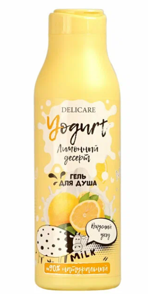 Delicare Yougurt Крем-гель для душа, гель для душа, Лимонный десерт, 400 мл, 1 шт.