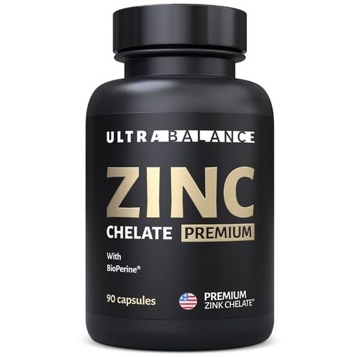 UltraBalance Витамины Цинк хелат Zinc хелатный комплекс для взрослых женщин мужчин, капсулы, 90 шт.