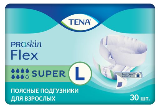 Подгузники для взрослых Tena Flex Super, Large L (3), 83-120 см, 30 шт.