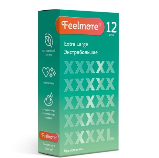 Feelmore Презервативы экстрабольшие, презервативы, 12 шт.