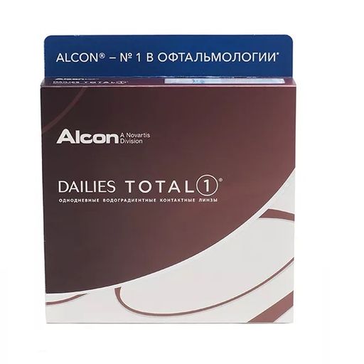 Alcon Dailies Total 1 однодневные водоградиентные, BC=8,5 d=14,1, D(-8.50), стерильно, 90 шт.