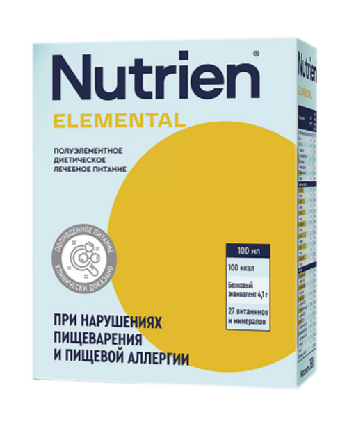 Nutrien Elemental, для детей с 3 лет и взрослых, сухая смесь для энтерального питания, с нейтральным вкусом, 350 г, 1 шт.