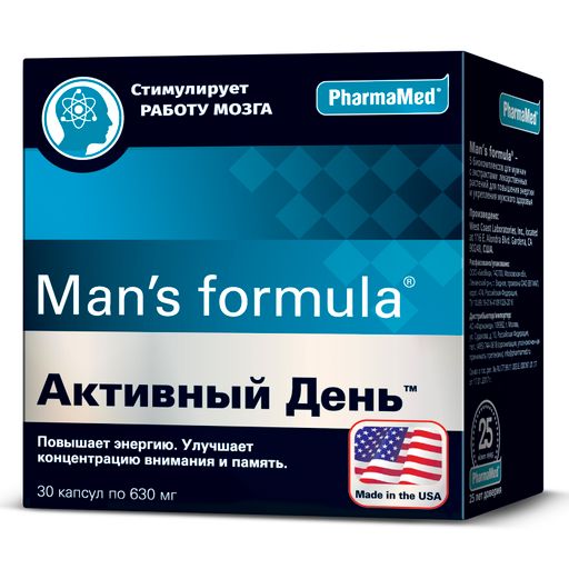 Man's formula Активный день, капсулы, 30 шт.